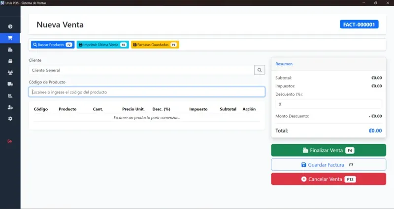 Módulo de facturación rápida en Uruk POS — ideal para supermercados y farmacias